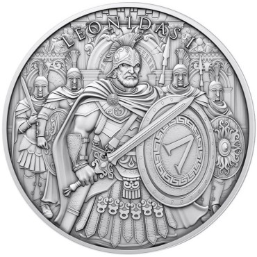Серебряный раунд 1oz Легендарные Воины: Леонидас США