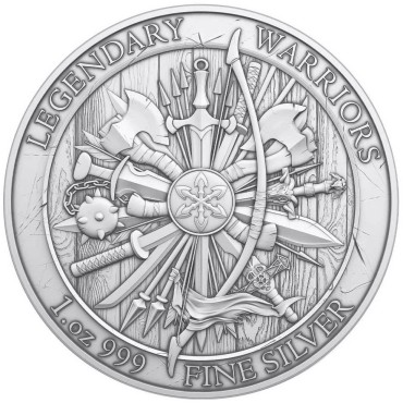 Срібний раунд 1oz Легендарні Воїни: Леонідас США