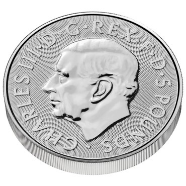 Срібна монета 2oz Борза Річмонда "Королівські Звірі Тюдорів" 5 фунтів 2025 Великобританія