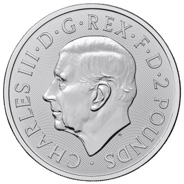 Серебряная монета 1oz Королевский Герб 2 английских фунта 2025 Великобритания