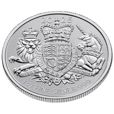Серебряная монета 1oz Королевский Герб 2 английских фунта 2025 Великобритания