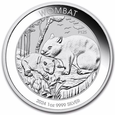 Серебряная монета 1oz Австралийский Вомбат 1 доллар 2024 Австралия