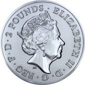 Серебряная монета 1oz Два Дракона 2 фунта стерлингов 2018 Великобритания