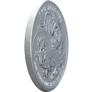 Срібна монета 1oz Два Дракона 2 фунта стерлінгів 2018 Великобританія