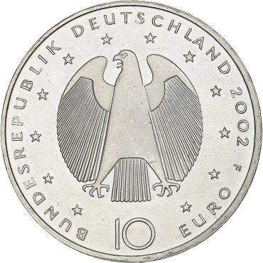 Серебряная монета Введение Евро 10 Евро 2002 Германия
