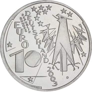 Срібна монета 100 років Німецькому Музею Мюнхена 10 Євро 2003 Німеччина