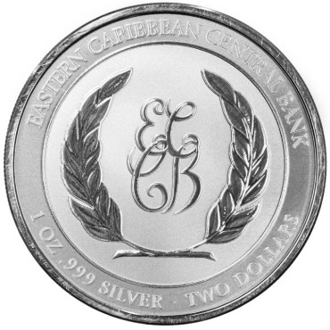 Срібна монета 1oz Сент-Кітс і Невіс 2 долари 2024 Східні Кариби