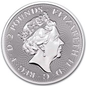 Серебряная монета 1oz Святой Георгий и Дракон 2 фунта 2021 Великобритания