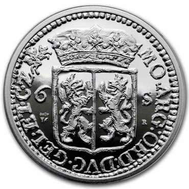 Серебряная монета 1oz Корабельный Шиллинг 2024 Нидерланды рестрайк (пруф)