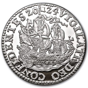 Срібна монета 1oz Корабельний Шилінг 2024 Нідерланди рестрайк (пруф)