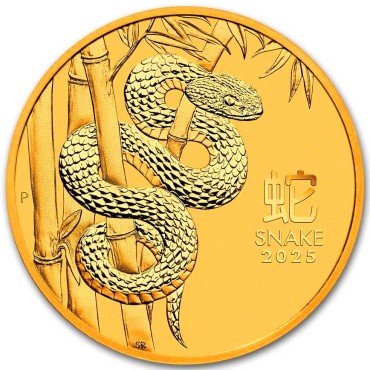 Золотая монета 1/10oz Год Змеи 15 долларов 2025 Австралия
