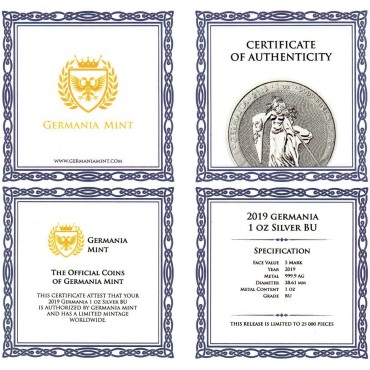 Срібна монета 1oz 5 марок Німеччина 2019 "Limited Edition for WORLD MONEY FAIR'20"