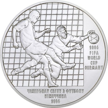Серебряная монета 1oz Чемпионат Мира По Футболу 2006 10 гривен 2004 Украина