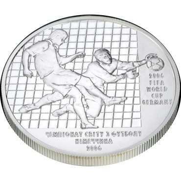 Серебряная монета 1oz Чемпионат Мира По Футболу 2006 10 гривен 2004 Украина