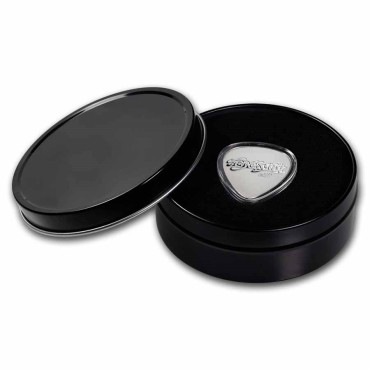 Серебряная монета 10гр "Aerosmith 50-ти летие" Гитарный Медиатор 1 доллар 2023 Ниуэ