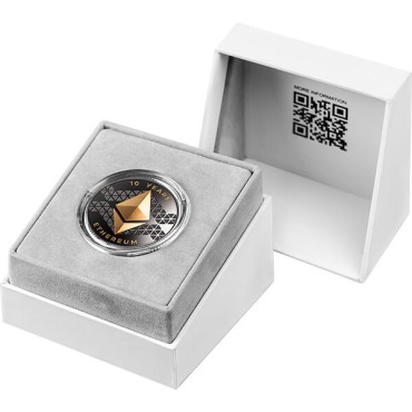 Срібна монета 1oz Ефіріум 0,001 ефіру 2025 Сполучені Крипто Штати (позолота)