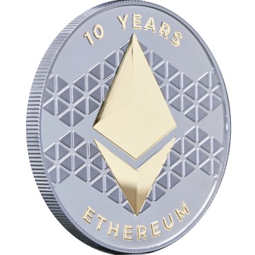 Срібна монета 1oz Ефіріум 0,001 ефіру 2025 Сполучені Крипто Штати (позолота)