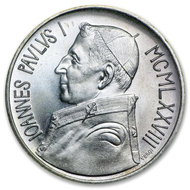 Серебряная монета 1000 лир 1978 Ватикан