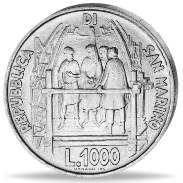 Срібна монета 600 Років З Дня Народження Філіппо Брунеллескі 1000 лір 1977 Сан-Марино