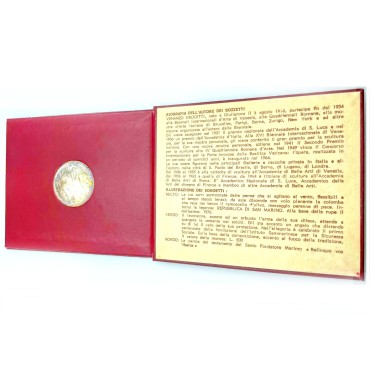 Серебряная монета 12 Лет Введению Системы Социального Обеспечения 500 лир 1976 Сан-Марино