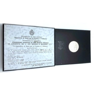 Срібна монета Скульптор 500 лір 1975 Сан-Марино