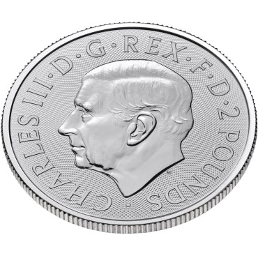 Срібна монета 1oz Британський Лев 2 англійські фунти 2025 Великобританія