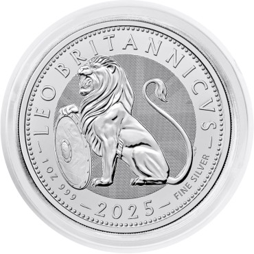 Срібна монета 1oz Британський Лев 2 англійські фунти 2025 Великобританія