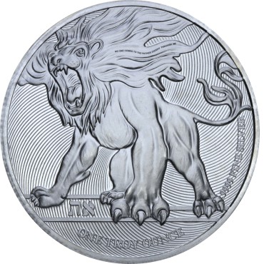 Серебряная монета 1oz Иудейский Лев 2 доллара 2019 НИУЭ