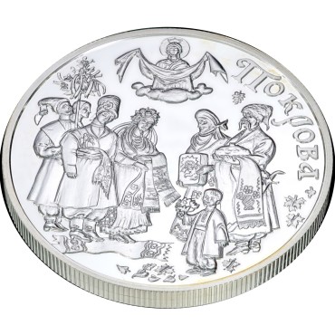 Серебряная монета 1oz Покрова 10 гривен 2005 Украина
