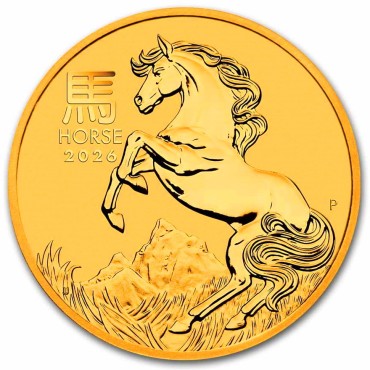 Золотая монета 1/10oz Год Лошади 15 долларов 2026 Австралия