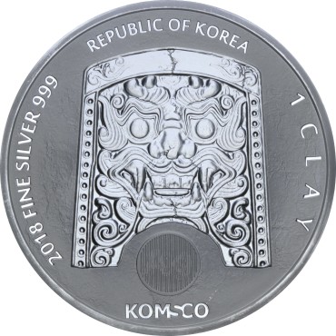 Серебряная монета 1oz Chiwoo Cheonwang 1 clay 2018 Корея