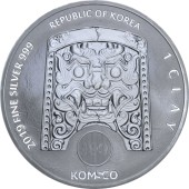 Серебряная монета 1oz Chiwoo Cheonwang 1 clay 2019 Корея