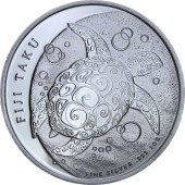 Серебряная монета 1oz Черепаха Таку 2 доллара 2013 Фиджи