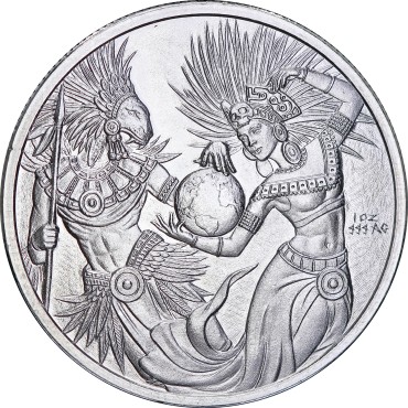 Срібний раунд 1oz Інь Янь Ацтеків США