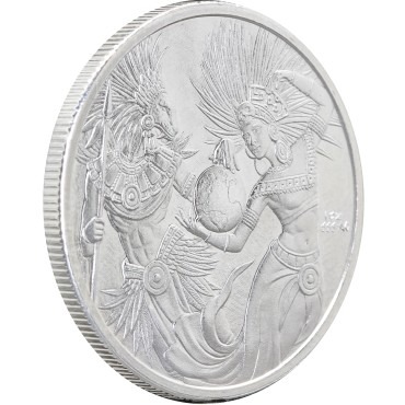 Серебряный раунд 1oz Инь Янь Ацтеков США