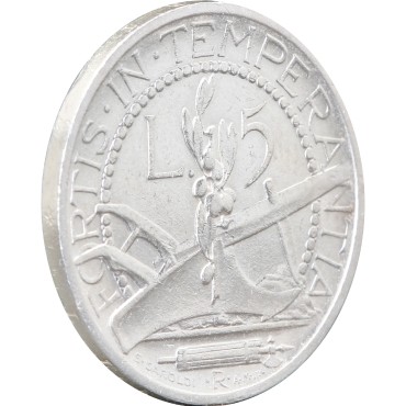 Срібна монета 5 лір 1932 Сан-Марино
