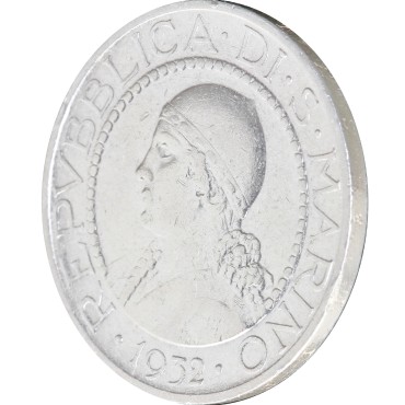 Срібна монета 5 лір 1932 Сан-Марино