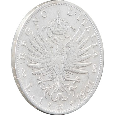 Срібна монета 1 ліра 1901 Італія