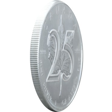 Срібна монета 1oz Кленовий Лист Монеті 25 років 5 доларів 2013 Канада