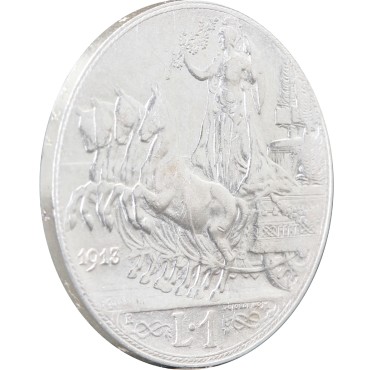 Срібна монета 1 ліра 1913 Італія