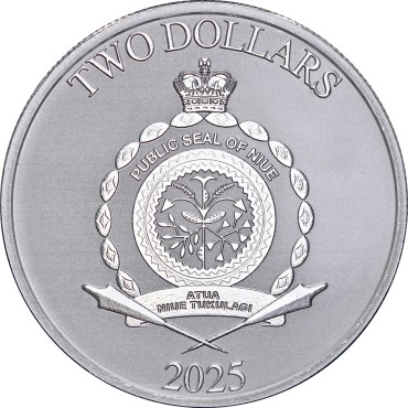 Серебряная монета 1oz Скрудж МакДак Дисней 2 доллара 2025 Ниуэ