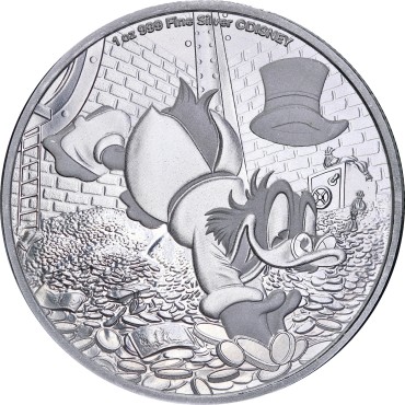 Срібна монета 1oz Скрудж МакДак Дісней 2 долари 2025 Ніуе