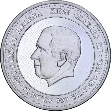 Серебряная монета 1,25oz Сидящая Британия 1.25 фунтов стерлингов 2023 Остров Святой Елены