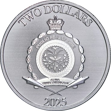 Срібна монета 1oz Залізна Людина проти Альтрона 2 долари 2025 Ніуе