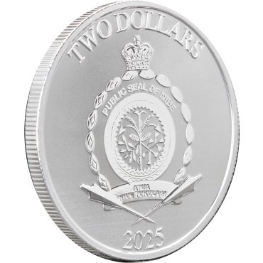 Серебряная монета 1oz Железный Человек против Альтрона 2 доллара 2025 Ниуэ