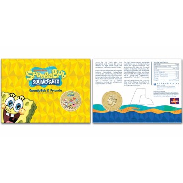 Монета Губка Боб Квадратні Штани 1 долар 2025 Тувалу (кольорова)