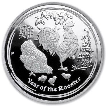 Серебряная монета 1oz Год Петуха 1 доллар 2017 Австралия (пруф)