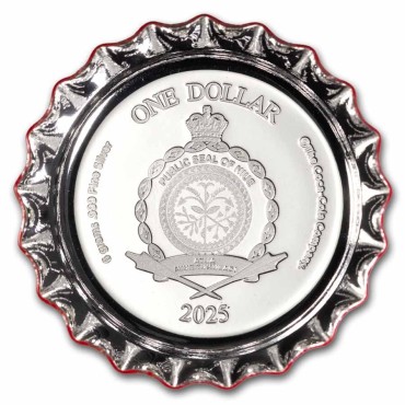 Срібна монета 6 грам Coca-Cola 1 долар 2025 Ніуе (кольорова)