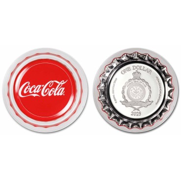 Срібна монета 6 грам Coca-Cola 1 долар 2025 Ніуе (кольорова)