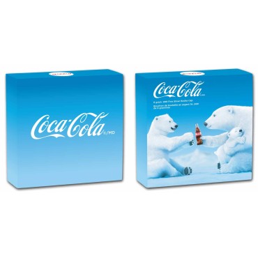 Серебряная монета 6 грамм Белый Медведь Coca-Cola 1 доллар 2023 Ниуэ (цветная)